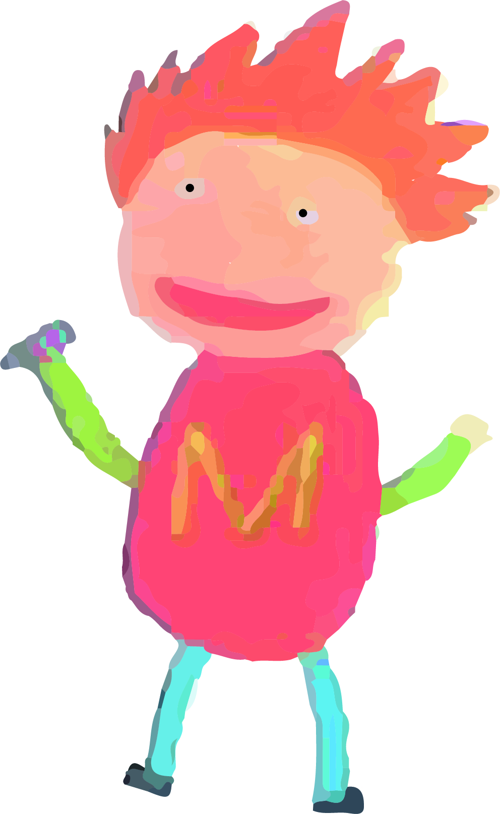 Illustration eines kleinen Männchens mit einem großen M auf dem Oberkörper